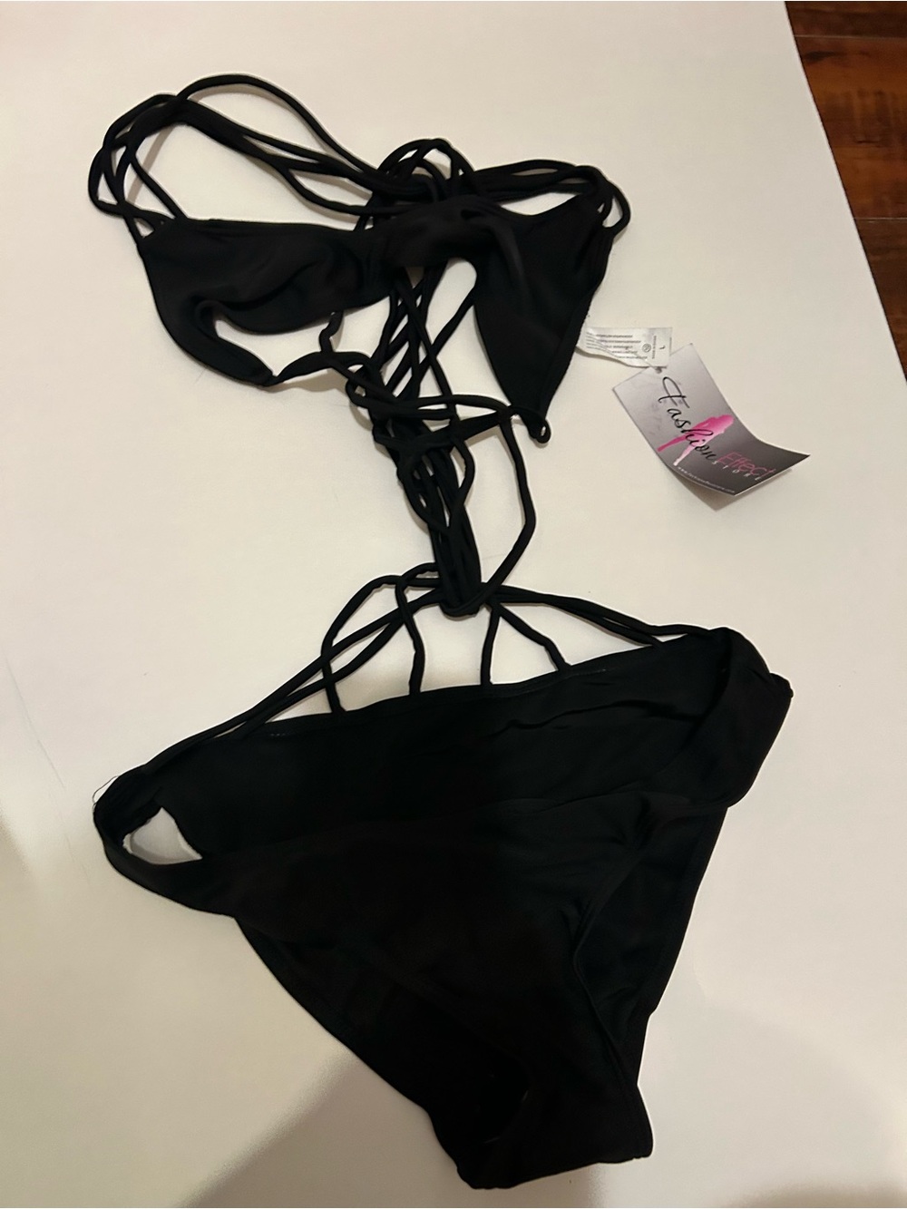 Black Strappy Two-Piece Bikini #FashionEffect